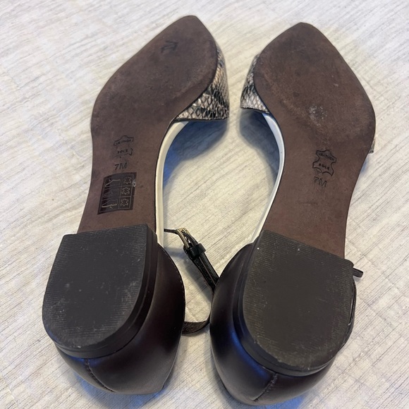 Tory Burch V-Cut Ankle Strap Python Flats Women Shoes - SZ 7 - Picture 7 of 9